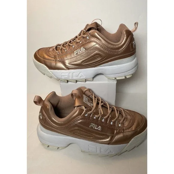 Fila Disruptor II Premium Rose Gold Chunky Trainers US 9.5 UK 7 5FM00040-063 - Picture 5 of 14